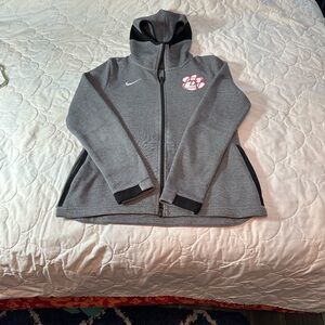 Nike Gray Full-Zip Hoodie with Logo
